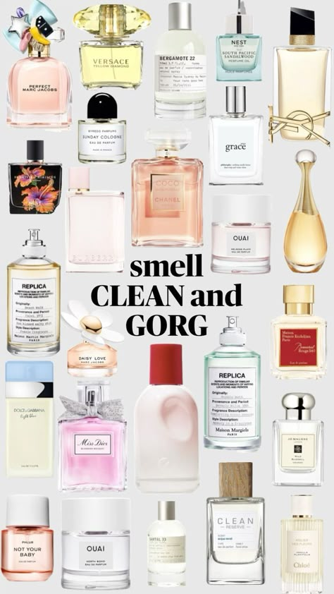 Clean Girl Perfume, Perfume Clean, Good Girl Perfume, Smell Clean, Girl Perfume, Fragrance Lab, Clean Perfume, Fragrances Perfume Woman, Perfume Body Spray