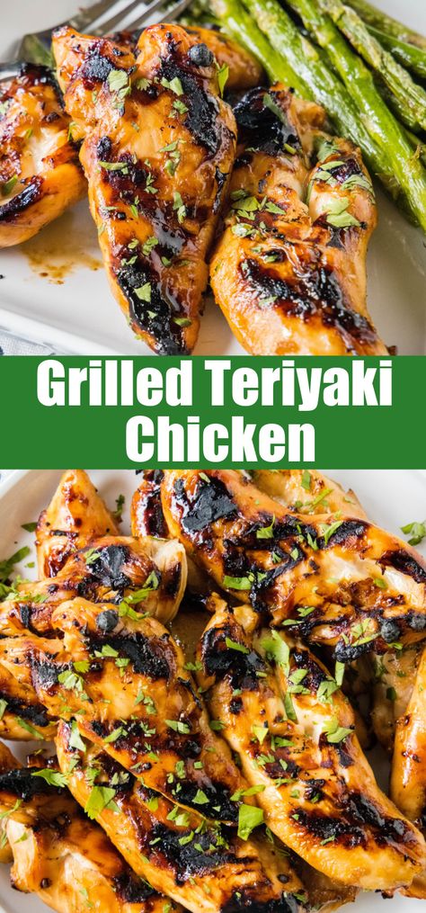 Juicy grilled teriyaki chicken is perfect for summer! The hot grill locks in all the sweet-tangy flavors of the homemade teriyaki marinade. #grilled #teriyaki #chicken Homemade Teriyaki Marinade, Teriyaki Chicken Marinade, Sweet Teriyaki Sauce, Teriyaki Chicken Recipe, Recipes Grilling, Flexitarian Recipes, Vegetables Rice, Teriyaki Marinade, Grilled Teriyaki Chicken