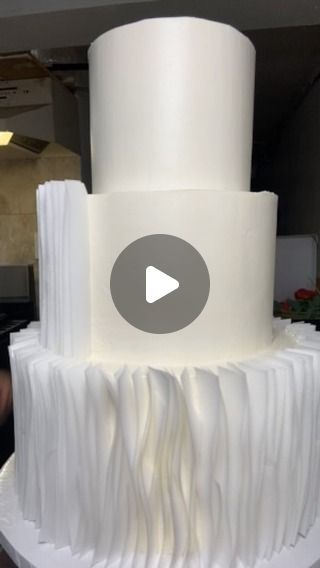 Desserts by Mia LLC on Instagram: "3 hours of work in 10 seconds  Wafer paper ruffles, so beautiful but so time consuming.  . #cake #wedding #weddingcake #tieredcake #waferpaper #waferpapercake #waferpaperart #waferpaperruffles #waferpaperweddingcakes #allwhite #elegantweddingcakes #simpleweddingcakes #buttercream #floral #michigan #hamtramck #detroit #homebaker #smallbusiness #weddingday #weddingideas #engagement #aqd" Wedding Cake Wafer Paper, Wafer Paper Wedding Cake, Wafer Flowers, Paper Ruffles, Ruffle Wedding Cake, Wafer Paper Cake, Ruffle Cake, Cake Wedding, Elegant Wedding Cakes