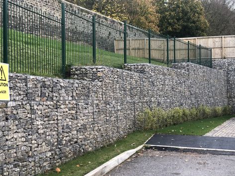 Home - www.ukgrs.co.uk Retaining Wall Drainage, Gabion Wall Design, Gabion Box, Gabion Stone, Wooden Fence Panels, Fence Wall Design, Retaining Wall Design, Garden Retaining Wall, Mesh Fence