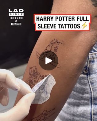 Enchanting Harry Potter arm sleeve tattoos | These stunning Harry Potter arm sleeve tattoos! 👌 | By LADbible IrelandFacebook Harry Potter Slytherin Tattoo Ideas, Harry Potter Wand Tattoo Design, Harry Potter Filler Tattoo, Harry Potter Sleeve Tattoo For Women, Harry Potter Tattoos Sleeve, Harry Potter Sleeve Tattoo, Harry Potter Sleeve, Harry Potter Tattoo Sleeve, Harry Potter Car