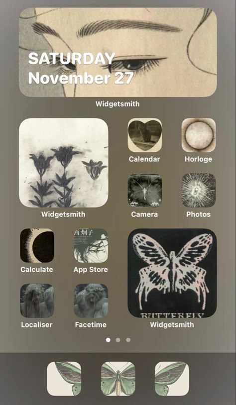 Home Screen Layout Aesthetic, Widgets Pictures, Aesthetic Phone Layout, Green Ios, Green App Icons, Ed Wallpaper, Phone Apps Iphone, Aesthetic Widgets, Lockscreen Ios