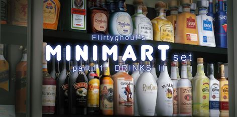 Minimart Set | Part 11: Drinks II | flirtyghoul on Patreon Sims 4 Alcohol Cc, Sims Decor, Sims 4 Nails, Lotes The Sims 4, Sims Challenge, Cc Furniture, Sims 4 Clutter, Sims 4 Cc Folder, Sims Ideas