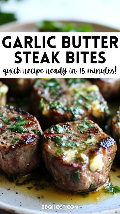 These garlic butter steak bites are the perfect balance of juicy steak and rich garlic butter. Simple to make and full of flavor, they're a go-to for easy weeknight dinners. Whether you serve them with potatoes, veggies, or as an appetizer, these bites are always a crowd-pleaser. Save this now and click through for the full guide! Steak Appetizers, Ways To Cook Steak, Garlic Butter Steak Bites, Butter Steak Bites, Steak Bites Recipe, Garlic Steak, Butter Steak, Easy Steak, Garlic Butter Steak