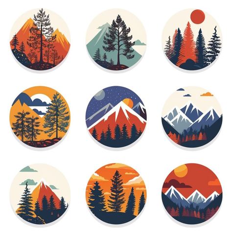 Mountains sticker pack 🏔️ Link in bio💚 #travel #summer #aesthetic #retro #sticker #tshirt #poster #floral #vintage #fashion #stickers #travelphotography #love #art #shirt #canvas #nature #style #gift #photooftheday #tshirtdesign #tamtee #stickerart #graffiti #retro #cutestickers #fruitstickers #cutetshirts #summereasthetic #summervibes #summerstickers Summer Aesthetic Retro, Cement Decor, Tshirt Poster, Wood Slice Painting, Mountains Sticker, Fashion Stickers, Nature Style, Aesthetic Retro, Flat Icons