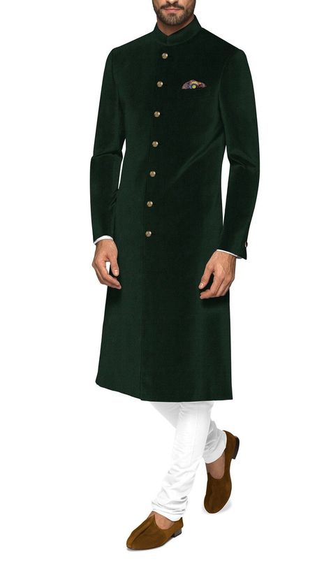 Indian Sherwani for Men Emerald Green Jodhpuri Achkan Bandhgala Velvet Jacket Sherwani For Wedding Design Heavy Embroiderry Handwork Bespoke Indian Jodhpuri Groom Dhula Sherwani Set Partywear Haldi Sangeet Outfit Stylish Designer Groom Suit Jodhpuri Suit Bandhgala Suit Coat Pant Dhoti Kurta Pajama Traitional Marriage Party Suit Indian Suit For Men Velvet Sherwani For Men, Green Jodhpuri, Wedding Dress For Boys, Men Jodhpuri, Velvet Sherwani, Achkan For Men, Indian Sherwani, White Churidar, Blue Sherwani