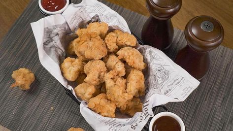 Copycat McDonald's Chicken McNuggets Recipe - Recipes.net Battered Chicken Nuggets, Chicken Mcnuggets Recipe, Mcnuggets Recipe, Beer Battered Chicken, Cheese Fries Recipe, Battered Chicken, Chicken Nuggets Recipe, Mcdonalds Chicken, Chicken Mcnuggets