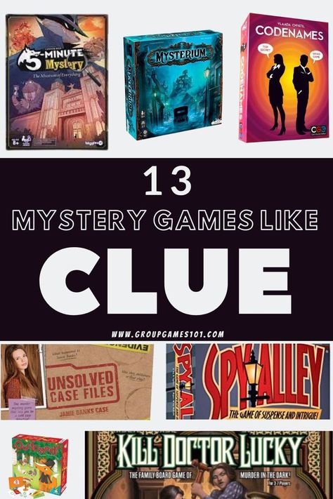 13 Elusive Mystery Board Games like Clue to turn your Friends and You into Detectives! Indoor Game Ideas, Family Indoor Games, Board Game Ideas, Detective Board, Indoor Games For Adults, Mystery Board, Mystery Board Games, Family Games Indoor, Games Indoor