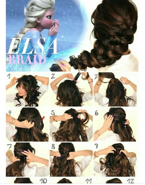 Braid Beauty, Elsa Braid, Hair Tutorial, Braided Hairstyles, Braids, Hair Styles, Movie Posters, Hair, Beauty