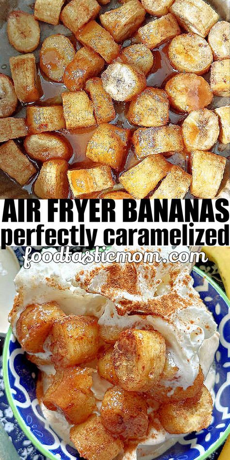 Air Fryer Bananas, Air Fryer Recipes Dessert, New Air Fryer Recipes, Air Fryer Recipes Snacks, Air Fryer Recipes Vegetarian, Air Fryer Cooking Times, Air Fried Food, Air Fryer Oven Recipes, Caramelized Bananas