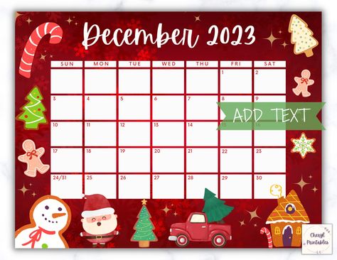 December Christmas Calendar 2023, Holiday Calendar, Calendar Printable, Calendar for Fridge, Family Calendar, Wall Calendar 2023 by cherylprintables on Etsy December Christmas Calendar, Family Calendar Wall, Printable December Calendar, Wall Calendar 2023, Homeschool Calendar, Office Calendar, December Christmas, Calendar Wall, December Calendar