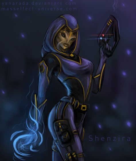 Shenzira by Yanarada.deviantart.com on @deviantART Mass Effect Oc, Mass Effect Crossover, Mass Effect Races, Starfinder Characters, Tali Zorah, Female Jedi, Mass Effect Characters, Ajin Anime, Traveller Rpg