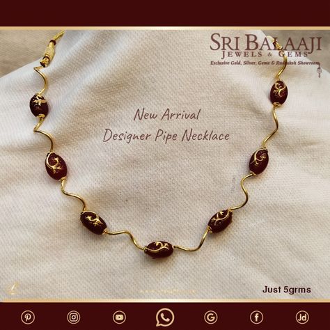 “Elevate Your Style with a 5grams Pipe Necklace” Gold Necklace Simple, Antique Bridal Jewelry, Beaded Necklace Designs, Small Necklace, Gold Jewellery Design Necklaces, Bridal Gold Jewellery Designs, Beads Jewellery, Necklace Simple, Jewelry Design Necklace