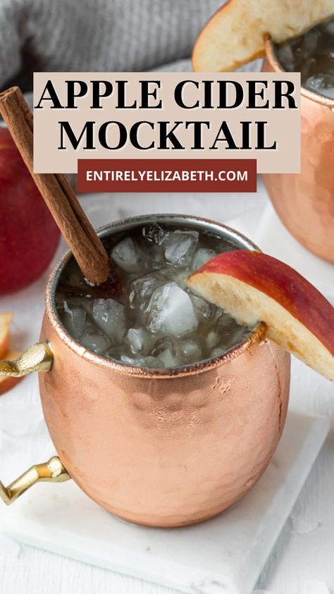 Mocktails Non Alcoholic Apple Cider, Hot Apple Cider Mocktail Non Alcoholic, Mocktail Apple Cider, Apple Cider Mule Mocktail, Sparkling Apple Cider Mocktail Non Alcoholic, Non Alcoholic Cider Drinks, Sparkling Apple Cider Non Alcoholic, Apple Mocktail Non Alcoholic, Mocktail Fall Drinks