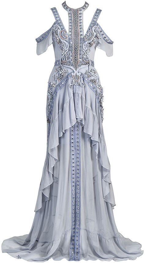 Thurley Atlantis Rises Embellished Gown Long Sheer Dress, Sheer Sleeve Dress, Halter Evening Dress, Silk Evening Gown, Silk Evening Dress, Blue Evening Gowns, Long Halter Dress, Blue Ball Gowns, Sheer Gown