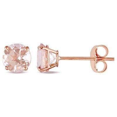 Rose Gold Stud Earrings, Morganite Earrings, Pink Stud Earrings, Rose Gold Earrings Studs, Rose Gold Morganite, Rose Gold Studs, Solitaire Earrings, Gem Earrings, Solitaire Studs