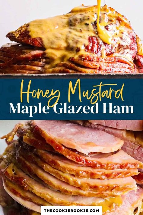 Honey Mustard Ham Glaze, Mustard Sauce For Ham, Mustard Ham Glaze, Maple Glazed Ham Recipes, Maple Glazed Ham, Holiday Ham Recipes, Ham Recipes Baked, Honey Mustard Glaze, Ham Glaze Recipe