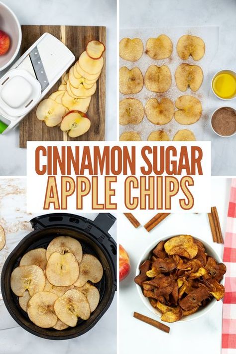 Air Fryer Apple Chips, Low Calorie Snack, Apple Chips Recipe, Whole 30 Dessert, Cinnamon Apple Chips, Air Fryer Recipes Dessert, Apple Chips Baked, Air Fryer Recipes Snacks, Healthy Chips