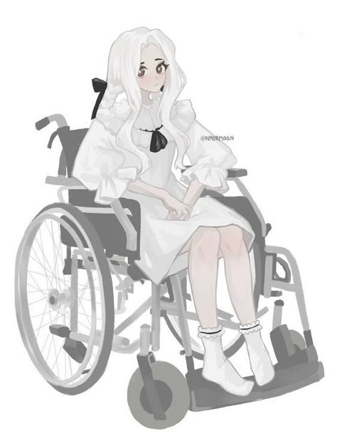 Wheelchair Aesthetic, Girl In Wheelchair, Deviantart Anime, Easy Hair Drawings, Wheel Chair, Anime Girlies, Lgbt Art, Anime Child, Anime Baby