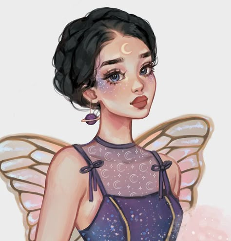 Asayris Art, Girl Drawing Aesthetic, Realistic Cartoons, Fairy Drawings, Painting Girl, Drawing Aesthetic, Beautiful Art Paintings, Girl Illustration