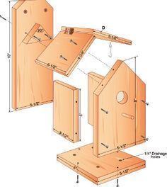 Bird Garden Ideas, Bluebird House Plans, Bird House Plans Free, 3d Printed House, Birdhouse Plans, Wren House, Homemade Bird Houses, Bird Houses Ideas, Bird Houses Ideas Diy