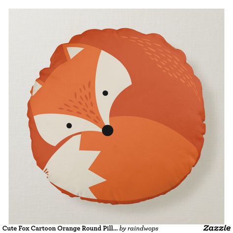 Cute Fox Cartoon Orange Round Pillow Cute Fox Cartoon, Fox Cartoon, Cartoon Orange, Hippie Homes, Chic Bedroom Decor, Guest Bedroom Decor, Round Throw Pillows, Animal Birthday Party, Classic Home Decor