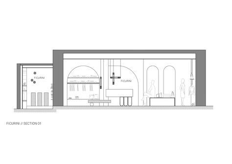 Ficurini Concept Store - Picture gallery Store Architecture Design, Store Floor Plan, Store Plan Architecture, Retail Store Perspective Drawing, Concept Store Paris, Section Drawing Architecture, Retail Store Layout, Interior Design Presentation Boards, Store Plan