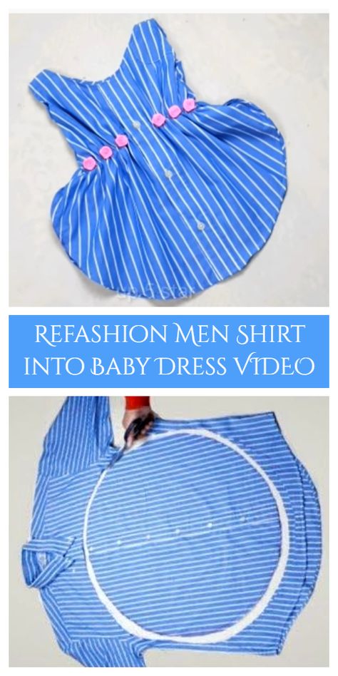 New Born Baby Dress Tutorials, Sewing Beads, Fabric Art Diy, Baby Dress Tutorials, Baby Dress Diy, Mens Shirt Refashion, 2023 Fashion Trends, Kids Dress Wear