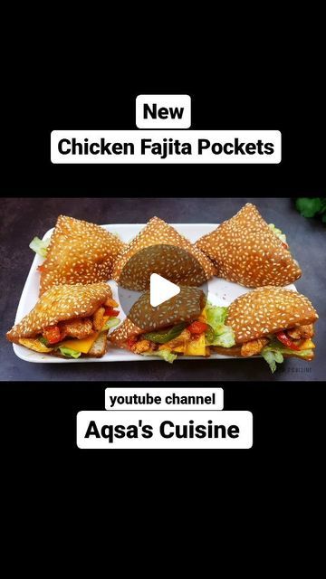 AQSA'S CUISINE on Instagram: "Chicken Fajita Pocket Sandwich 2024 Recipe on youtube channel Aqsa's Cuisine link in bio . #sandwich #AqsasCuisine #fajita #chickenpockets #chickensandwich #iftar #ramadan #easysnacks #viral #newsnacks #snacks #easyrecipes #chickenfajita #pizza #shawarma #roll #burger #cooking #food #indianfood #pakistanifood #arabicfood #gharka #homemade #trending #instafood #lunchboxideas #partyplatter #dawatrecipes" Chicken Pockets, Pakistani Food, Party Platters, Chicken Fajitas, Chicken Sandwich, Arabic Food, Iftar, Fajitas, Easy Snacks