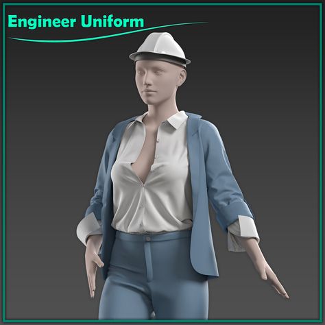 female engineer uniform, Sahar khazeni on ArtStation at https://www.artstation.com/artwork/Gvv2r3 Engineer Uniform, Construction Hat, Female Engineer, Formal Suits, Semi Formal, Engineering, Color