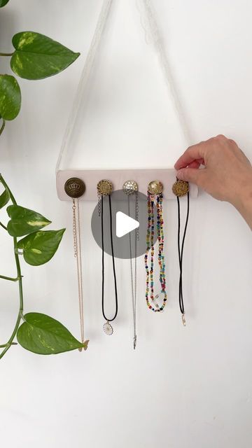 Diy Necklace Wall Hanger, Necklace Wall Hanger, Diy Necklace Holder, Necklaces Diy, Necklace Holder, Instagram Diy, Save For Later, Diy Necklace, Kiss Me