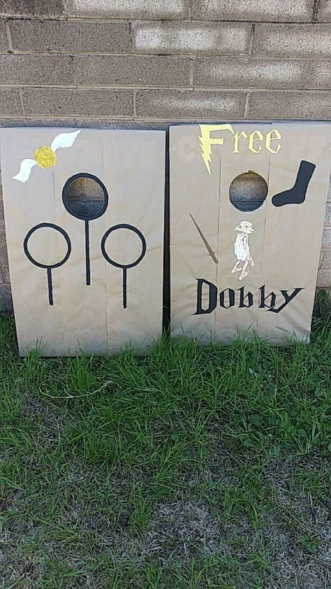 Harry Potter Outdoor Games, Free Dobby Game, Dobby Sock Toss Game, Harry Potter Carnival Games, Harry Potter Trunk Or Treat Games, Free Dobby Sock Toss Game, Harry Potter Games Party, Trunk Or Treat Harry Potter, Harry Potter Birthday Party Ideas Games