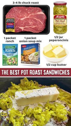 Crockpot Roast Ranch Packet, Roast And Pepperoncini Crock Pot, Beef Franks Recipes Dinners, Roast Beef Sandwich Crock Pot Recipes, Pepporincini Roast, Recipes That Use Beef Roast, Things To Make With Beef Roast, Easy Affordable Crockpot Meals, Easy Meal Prep For Family Of 4