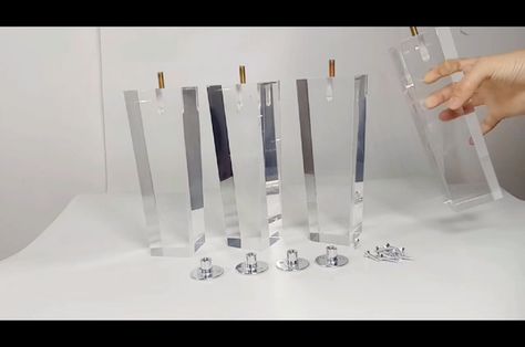 Acrylic Furniture Legs 8'' Acrylic Furniture, Furniture Legs, Taper Candle, Diy Ideas, Candles, Furniture, Craft Ideas