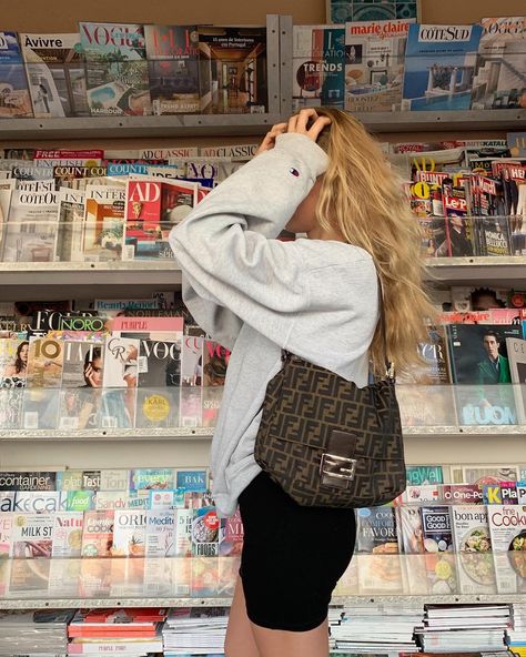 Instagram post by Marie von Behrens • Mar 24, 2019 at 1:54pm UTC Fendi Bag Outfit, Marie Von Behrens, Vintage Fendi Bag, Fendi Bag, Bag Outfit, Laptop Messenger Bags, Vintage Fendi, Daily Bag, Rattan Bag