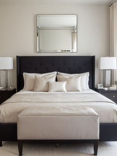 Black Bed Frame, Black Bed, Modern Platform Bed, Minimalist Bedroom Design, Wall Art Ideas, Single Bedroom, Black Bedding, Main Bedroom, Bedroom Aesthetic