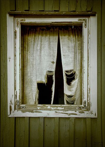 I am such a sucker for torn curtains at ghosted house windows Torn Curtain, Ghost House, Linen Drapery, Old Windows, House Windows, Watercolor Inspiration, Kids Writing, Lost & Found, Inner Child