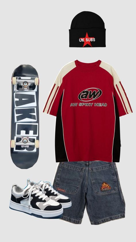 skater outfit inspoo #skaterstyle #baggy Skate Culture Fashion, Bboy Hip Hop Outfits, 2000s Skater Fashion, 90s Skater Outfits, Skater Girl Vibes, Skater Wear, Skate Outfit, Skater Outfit, Outfits Nyc