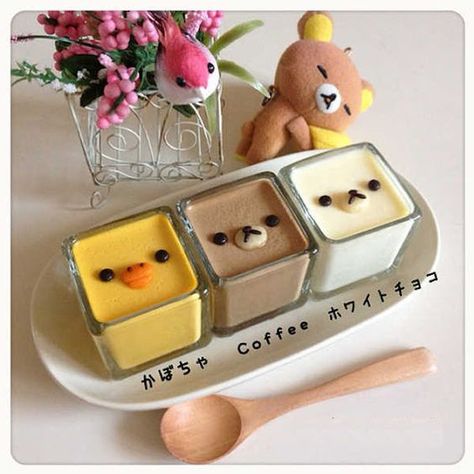 (220) This is perfect!!! I think it's pudding... My sister loves Rilakkuma! Her birthday is soon! | Cute Food | Pinterest Desserts Japonais, Soya Mumu, Kawaii Dessert, Kawaii Cooking, Cute Baking, Cute Snacks, Japanese Snacks, Japanese Sweets, Kawaii Food