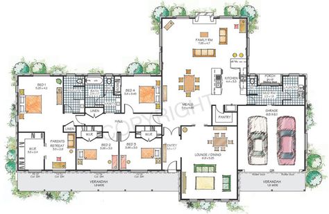 The Hartley floor plan - Download a PDF here - Paal Kit Homes offer easy to build steel frame kit homes for the owner builder and have display / sale centres in Sydney NSW, Melbourne VIC, Brisbane QLD, Townsville NTH QLD, Perth WA. Metal Buildings With Living Quarters, House Plans Australia, Metal Shop Building, Metal Building Kits, Australian House, Modern House Floor Plans, Steel Frame House, Shop House Plans, Metal Building Homes