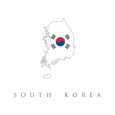 Country Flags Icons, South Korean Flag, World Country Flags, Korea Country, Korea Map, South Korea Flag, Korea Flag, Maps Aesthetic, Korean Illustration