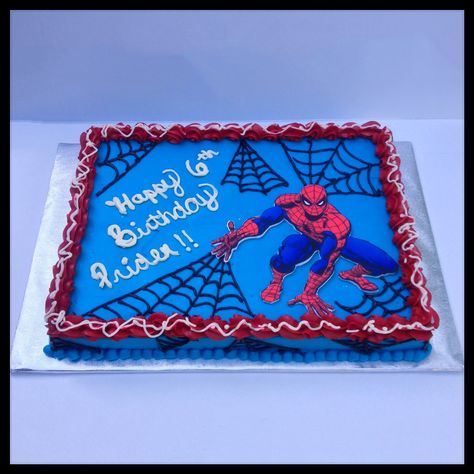 Spider-Man Sheet Cake Spiderman Cake Sheet, Spiderman Birthday Sheet Cake, Spider Man Rectangular Cake, Spiderman Cake Rectangle, Spiderman Sheet Cake Ideas, Spider Man Sheet Cake Ideas, Spider Man Sheet Cake, Spiderman Sheet Cake, Spiderman Cake Ideas