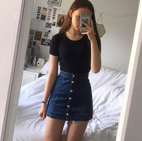 #wattpad #random nymphet ˈnɪmfɛt,nɪmˈfɛt/ noun an attractive and sexually mature young girl. "a pouting nymphet" Battery Percentage, A Mirror, Denim Skirt, Mirror, Skirt, Bedroom, Black