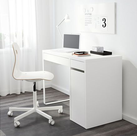 Ikea White Desk, Ikea Brusali, Ikea Micke Desk, Ikea Micke, Micke Desk, Ikea Design, Ikea Desk, White Desk, Furniture Logo