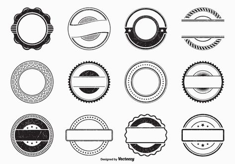 Black Empty Grunge Vector Rubber Stamps Round Logo Ideas, Make Your Own Stamp, Celtic Circle, Business Stamps, Text Logo Design, Antique Signs, Seal Design, Round Logo, Creative Poster Design