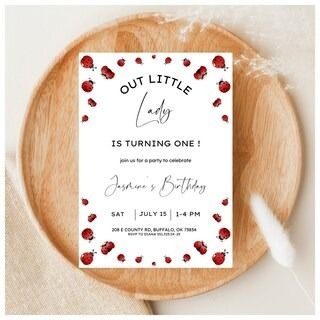 EventTemplateDesigns - Etsy Ladybug First Birthday Party, Ladybug Party Invitations, Insect Birthday Party, Ladybug First Birthday, Ladybug 1st Birthday, Ladybug Birthday Invitations, Bug Baby Shower, Birthday Ladybug, Ladybug Insect