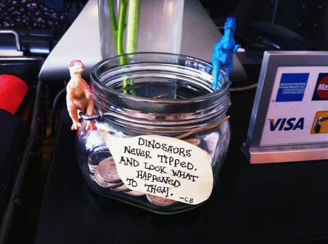 Clever Tip Jars, Tip Jars Ideas Funny, Money Tips Sign Ideas, Dj Tip Jar Ideas, Tip Jars Ideas For Work, Clever Tip Jar Sayings, Funny Tip Jar Sayings Hilarious, Cool Tip Jars, Coffee Shop Tip Jar Ideas