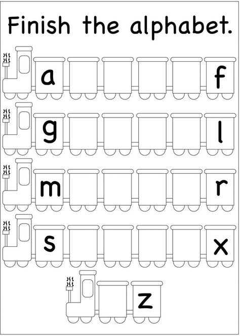 Finish the Alphabet Printable Sheet Letter Worksheets Kindergarten, Lkg Worksheets, Free Printable Alphabet Worksheets, Alphabet Letter Worksheets, Letter Recognition Worksheets, Letter Worksheets For Preschool, Printable Alphabet Worksheets, Sequencing Worksheets, Abc Worksheets