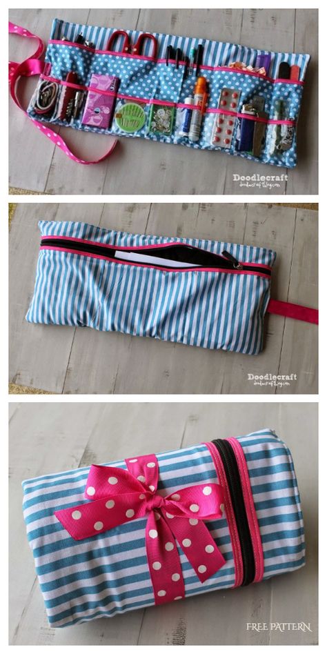 DIY Fabric Roll Up Glove-Box Caddy Free Sewing Pattern | Fabric Art DIY Diy Bag Organiser Pattern, Diy Sewing Caddy, Sewing Projects For The Car, Sewing Roll Up Bag, Roll Up Sewing Kit Pattern, Car Caddy Sewing Pattern, Car Accessories Sewing Patterns, Etui Boxes Sewing Kits, Sewing Organizer Pattern Free