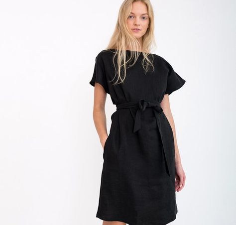 Linen Summer Dress, Linen Tunic Tops, Black Linen Dress, Short Sleeve Summer Dresses, Linen Summer, Summer Linen Dresses, Linen Midi Dress, Belt Dress, Rust Dress